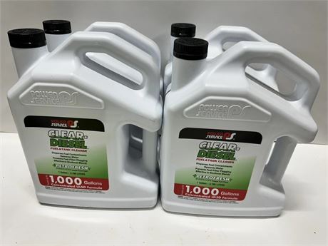 Power Service, Clear Diesel Fuel/Tank Cleaner, 4/1 Gallon Case