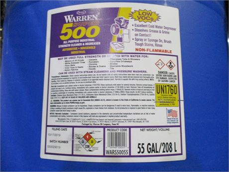 WARREN SUPER 500 DEGREASER DRUM